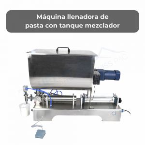 Máquina llenadora de pasta con tanque mezclador